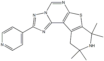 8,8,10,10-tetramethyl-2-(4-pyridinyl)-8,9,10,11-tetrahydropyrido[4',3':4,5]thieno[3,2-e][1,2,4]triazolo[1,5-c]pyrimidine Struktur