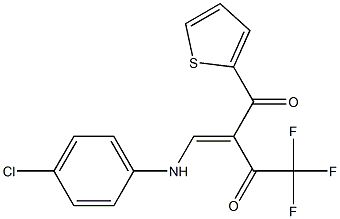 2-[(4-chloroanilino)methylene]-4,4,4-trifluoro-1-(2-thienyl)-1,3-butanedione Struktur