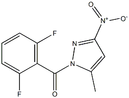 1-(2,6-difluorobenzoyl)-3-nitro-5-methyl-1H-pyrazole Struktur