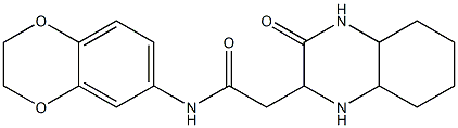 N-(2,3-dihydro-1,4-benzodioxin-6-yl)-2-(3-oxodecahydro-2-quinoxalinyl)acetamide Struktur