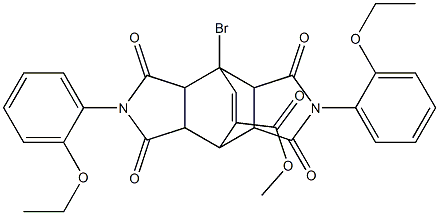 methyl 7-bromo-4,10-bis(2-ethoxyphenyl)-3,5,9,11-tetraoxo-4,10-diazatetracyclo[5.5.2.0~2,6~.0~8,12~]tetradec-13-ene-13-carboxylate Struktur