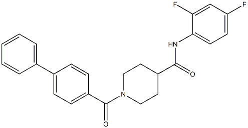 1-([1,1'-biphenyl]-4-ylcarbonyl)-N-(2,4-difluorophenyl)-4-piperidinecarboxamide Struktur