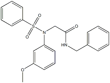 N-benzyl-2-[3-methoxy(phenylsulfonyl)anilino]acetamide Struktur