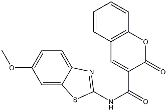 N-(6-methoxy-1,3-benzothiazol-2-yl)-2-oxo-2H-chromene-3-carboxamide Struktur