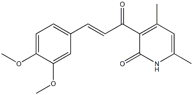 3-[3-(3,4-dimethoxyphenyl)acryloyl]-4,6-dimethyl-2(1H)-pyridinone Struktur