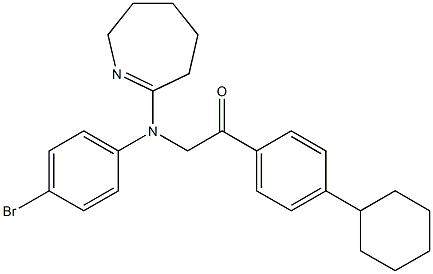 2-[4-bromo(3,4,5,6-tetrahydro-2H-azepin-7-yl)anilino]-1-(4-cyclohexylphenyl)ethanone Struktur