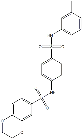 N-[4-(3-toluidinosulfonyl)phenyl]-2,3-dihydro-1,4-benzodioxine-6-sulfonamide Struktur