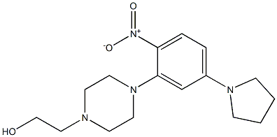 2-{4-[2-nitro-5-(1-pyrrolidinyl)phenyl]-1-piperazinyl}ethanol Struktur