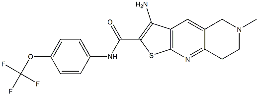 3-amino-6-methyl-N-[4-(trifluoromethoxy)phenyl]-5,6,7,8-tetrahydrothieno[2,3-b][1,6]naphthyridine-2-carboxamide Struktur