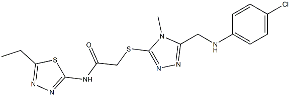 2-({5-[(4-chloroanilino)methyl]-4-methyl-4H-1,2,4-triazol-3-yl}sulfanyl)-N-(5-ethyl-1,3,4-thiadiazol-2-yl)acetamide Struktur