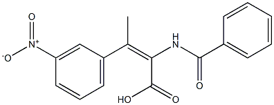 2-(benzoylamino)-3-{3-nitrophenyl}-2-butenoic acid Struktur