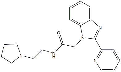 2-[2-(2-pyridinyl)-1H-benzimidazol-1-yl]-N-[2-(1-pyrrolidinyl)ethyl]acetamide Struktur