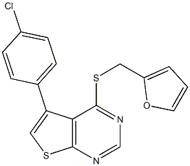 5-(4-chlorophenyl)thieno[2,3-d]pyrimidin-4-yl 2-furylmethyl sulfide Struktur