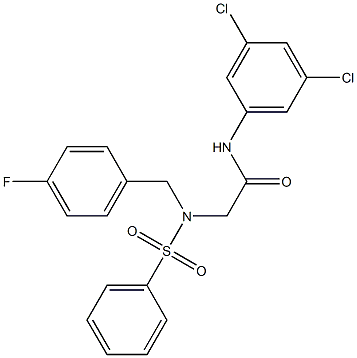 N-(3,5-dichlorophenyl)-2-[(4-fluorobenzyl)(phenylsulfonyl)amino]acetamide Struktur