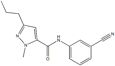 N-(3-cyanophenyl)-1-methyl-3-propyl-1H-pyrazole-5-carboxamide Struktur