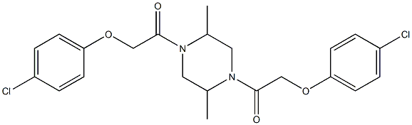 1,4-bis[(4-chlorophenoxy)acetyl]-2,5-dimethylpiperazine Struktur