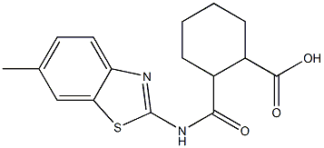 2-{[(6-methyl-1,3-benzothiazol-2-yl)amino]carbonyl}cyclohexanecarboxylic acid Struktur