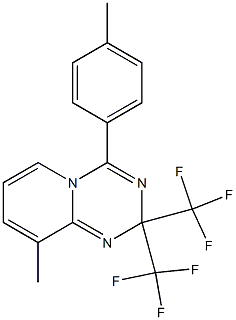 9-methyl-4-(4-methylphenyl)-2,2-bis(trifluoromethyl)-2H-pyrido[1,2-a][1,3,5]triazine Struktur