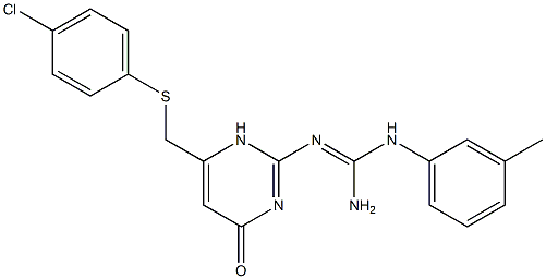 N''-(6-{[(4-chlorophenyl)sulfanyl]methyl}-4-oxo-1,4-dihydro-2-pyrimidinyl)-N-(3-methylphenyl)guanidine Struktur