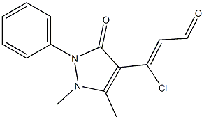 3-chloro-3-(1,5-dimethyl-3-oxo-2-phenyl-2,3-dihydro-1H-pyrazol-4-yl)acrylaldehyde Struktur