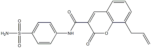 8-allyl-N-[4-(aminosulfonyl)phenyl]-2-oxo-2H-chromene-3-carboxamide Struktur