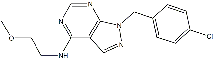 N-[1-(4-chlorobenzyl)-1H-pyrazolo[3,4-d]pyrimidin-4-yl]-N-(2-methoxyethyl)amine Struktur