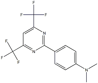 N-{4-[4,6-bis(trifluoromethyl)-2-pyrimidinyl]phenyl}-N,N-dimethylamine Struktur