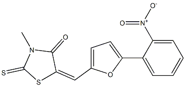 5-[(5-{2-nitrophenyl}-2-furyl)methylene]-3-methyl-2-thioxo-1,3-thiazolidin-4-one Struktur