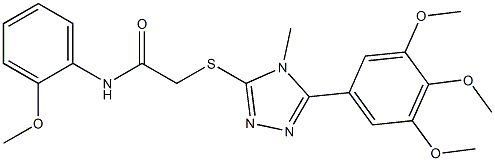 N-(2-methoxyphenyl)-2-{[4-methyl-5-(3,4,5-trimethoxyphenyl)-4H-1,2,4-triazol-3-yl]sulfanyl}acetamide Struktur