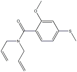 N,N-diallyl-2-methoxy-4-(methylsulfanyl)benzamide Struktur