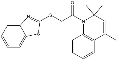 1,3-benzothiazol-2-yl 2-oxo-2-(2,2,4-trimethyl-1(2H)-quinolinyl)ethyl sulfide Struktur