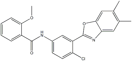 N-[4-chloro-3-(5,6-dimethyl-1,3-benzoxazol-2-yl)phenyl]-2-methoxybenzamide Struktur