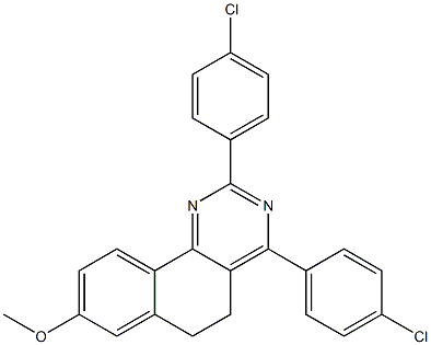 2,4-bis(4-chlorophenyl)-8-methoxy-5,6-dihydrobenzo[h]quinazoline Struktur