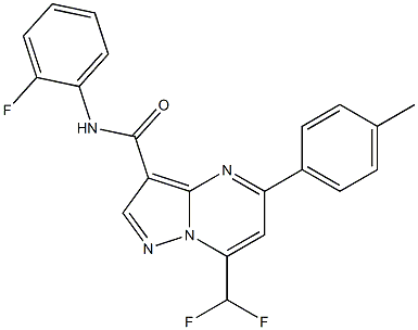 7-(difluoromethyl)-N-(2-fluorophenyl)-5-(4-methylphenyl)pyrazolo[1,5-a]pyrimidine-3-carboxamide Struktur