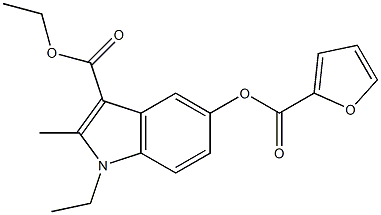 ethyl 1-ethyl-5-(2-furoyloxy)-2-methyl-1H-indole-3-carboxylate Struktur