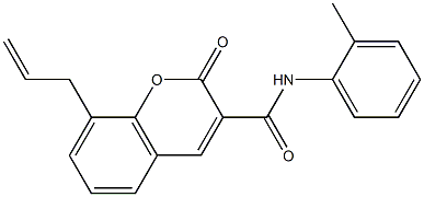 8-allyl-N-(2-methylphenyl)-2-oxo-2H-chromene-3-carboxamide Struktur