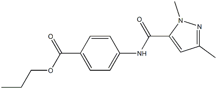 propyl 4-{[(1,3-dimethyl-1H-pyrazol-5-yl)carbonyl]amino}benzoate Struktur