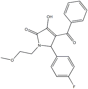 4-benzoyl-5-(4-fluorophenyl)-3-hydroxy-1-(2-methoxyethyl)-1,5-dihydro-2H-pyrrol-2-one Struktur