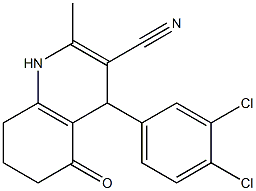 4-(3,4-dichlorophenyl)-2-methyl-5-oxo-1,4,5,6,7,8-hexahydro-3-quinolinecarbonitrile Struktur