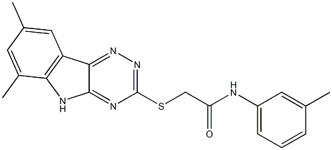 2-[(6,8-dimethyl-5H-[1,2,4]triazino[5,6-b]indol-3-yl)sulfanyl]-N-(3-methylphenyl)acetamide Struktur