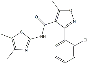 3-(2-chlorophenyl)-N-(4,5-dimethyl-1,3-thiazol-2-yl)-5-methyl-4-isoxazolecarboxamide Struktur