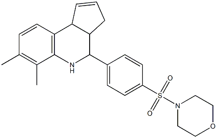 6,7-dimethyl-4-[4-(4-morpholinylsulfonyl)phenyl]-3a,4,5,9b-tetrahydro-3H-cyclopenta[c]quinoline Struktur