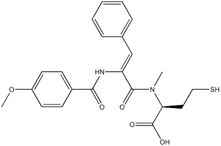 N-{2-[(4-methoxybenzoyl)amino]-3-phenylacryloyl}(methyl)homocysteine Struktur