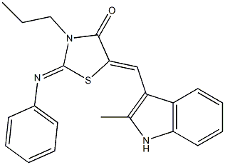 5-[(2-methyl-1H-indol-3-yl)methylene]-2-(phenylimino)-3-propyl-1,3-thiazolidin-4-one Struktur