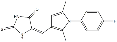 5-{[1-(4-fluorophenyl)-2,5-dimethyl-1H-pyrrol-3-yl]methylene}-2-thioxo-4-imidazolidinone Struktur