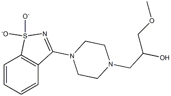 1-[4-(1,1-dioxido-1,2-benzisothiazol-3-yl)piperazin-1-yl]-3-methoxypropan-2-ol Struktur