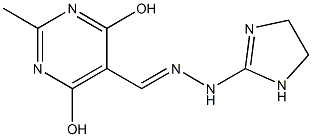 4,6-dihydroxy-2-methyl-5-pyrimidinecarbaldehyde 4,5-dihydro-1H-imidazol-2-ylhydrazone Struktur