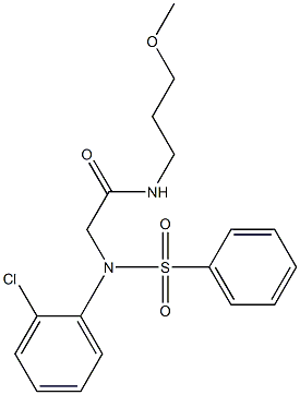 2-[2-chloro(phenylsulfonyl)anilino]-N-(3-methoxypropyl)acetamide Struktur