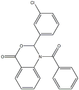 1-benzoyl-2-(3-chlorophenyl)-1,2-dihydro-4H-3,1-benzoxazin-4-one Struktur