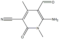 6-amino-5-formyl-1,4-dimethyl-2-oxo-1,2-dihydropyridine-3-carbonitrile Struktur